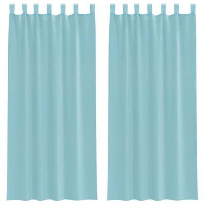 Tende in Voile con Tasche per Aste 2 pz Turchese