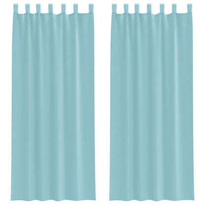 Tende in Voile con Tasche per Aste 2 pz Turchese