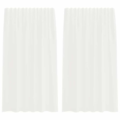 Tende in Voile con Tasche per Aste 2 pz Bianco