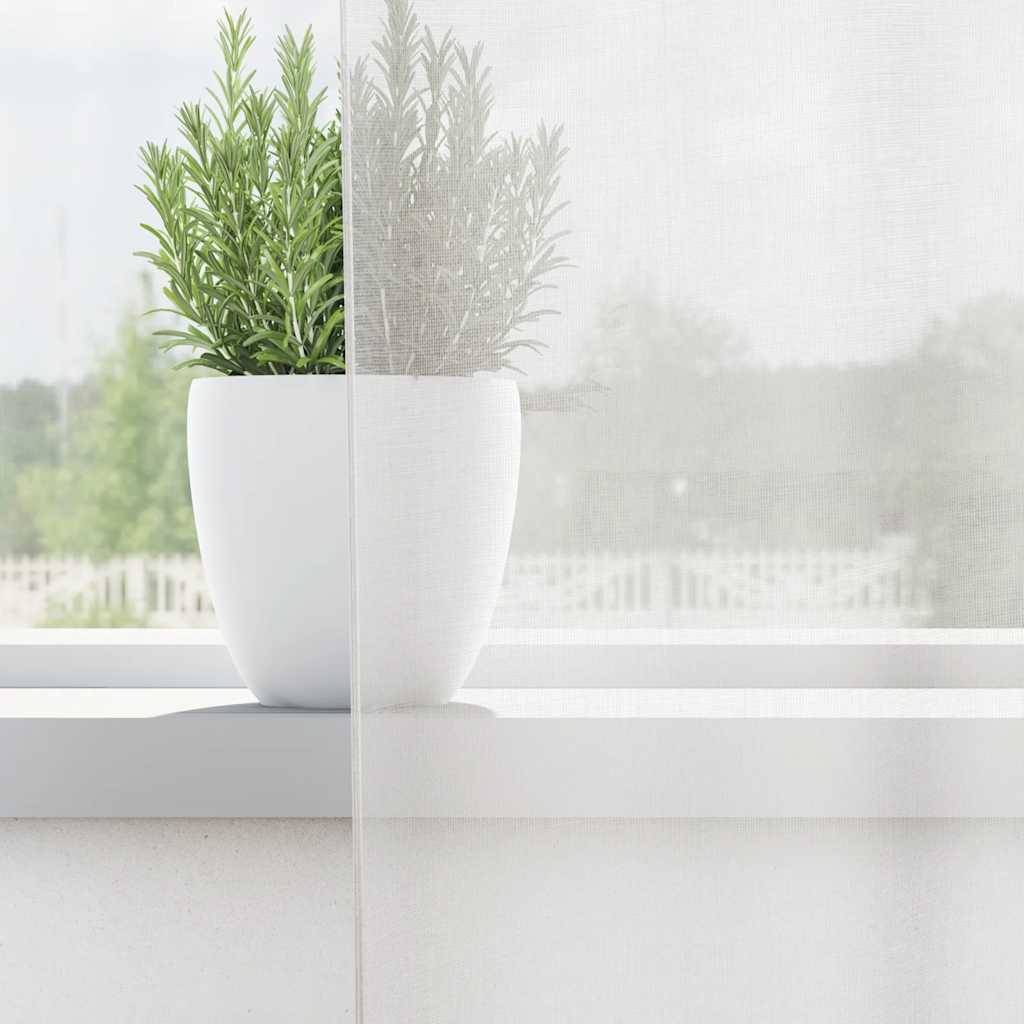 Tende in Voile con Tasche per Aste 2 pz Bianco