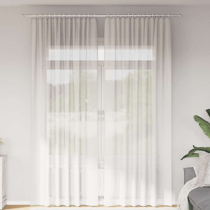 Tende in Voile con Tasche per Aste 2 pz Bianco