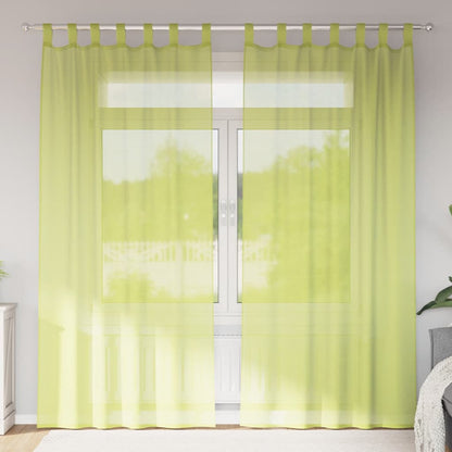 Tende in Voile con Linguetta 2 pz Verde Mela