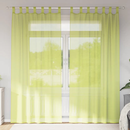 Tende in Voile con Linguetta 2 pz Verde Mela