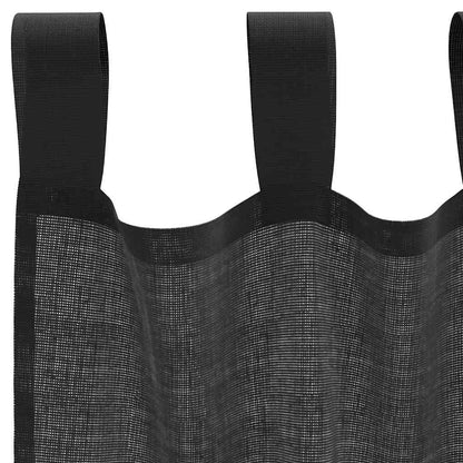 Tende in Voile con Linguetta 2 pz Nero