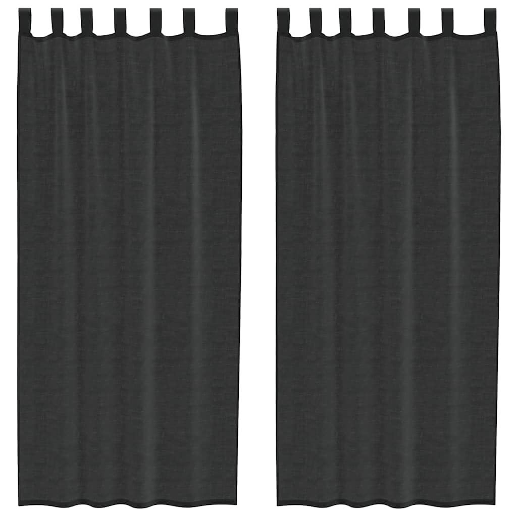 Tende in Voile con Linguetta 2 pz Nero