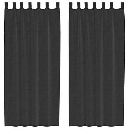 Tende in Voile con Linguetta 2 pz Nero
