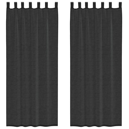 Tende in Voile con Linguetta 2 pz Nero