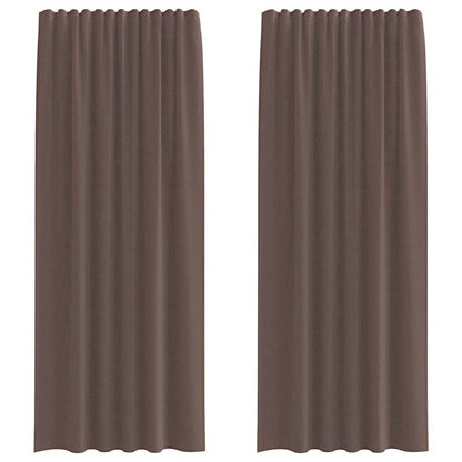 Tende in Voile con Linguetta 2 pz Marrone