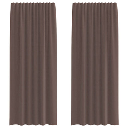 Tende in Voile con Linguetta 2 pz Marrone