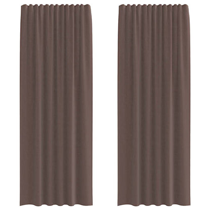 Tende in Voile con Linguetta 2 pz Marrone