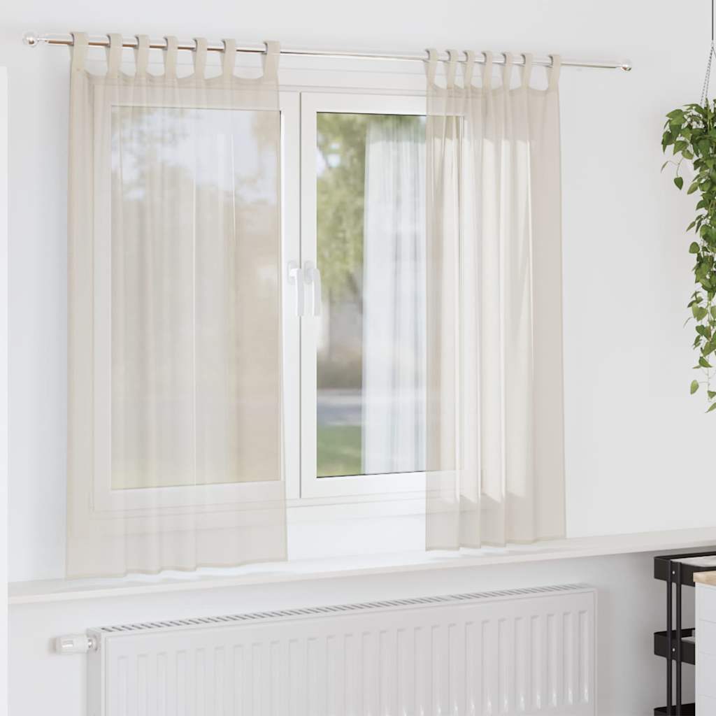 Tende in Voile con Linguetta 2 pz Crema