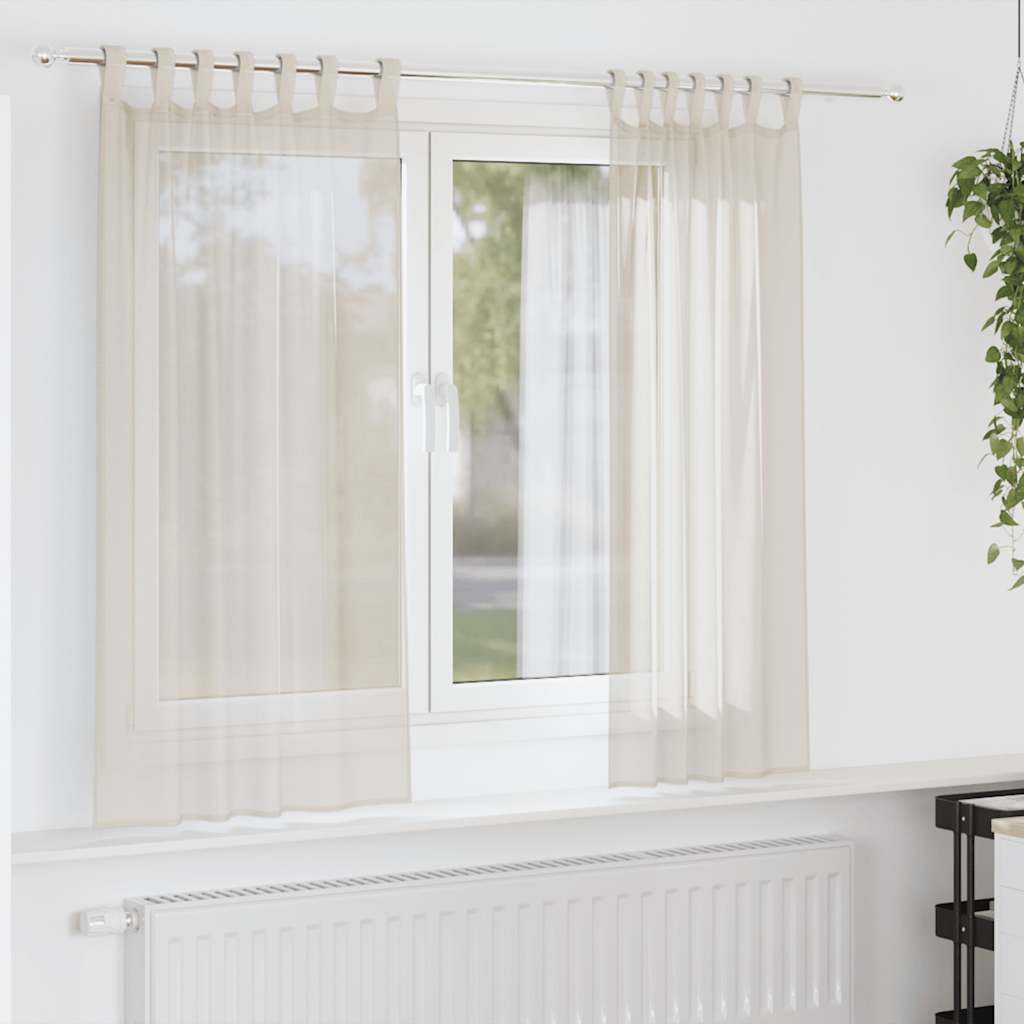 Tende in Voile con Linguetta 2 pz Crema
