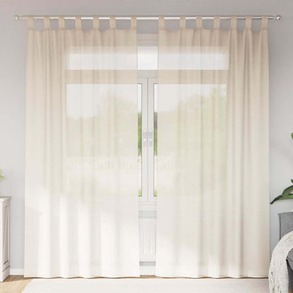 Tende in Voile con Linguetta 2 pz Crema