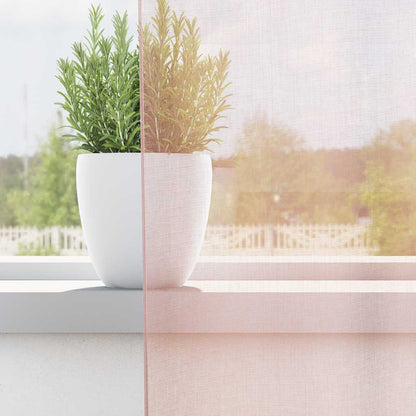 Tende in Voile con Passanti 2 pz Rosa Chiaro 140x140 cm
