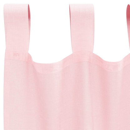 Tende in Voile con Passanti 2 pz Rosa Chiaro 140x140 cm