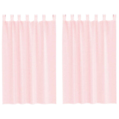 Tende in Voile con Passanti 2 pz Rosa Chiaro 140x175 cm