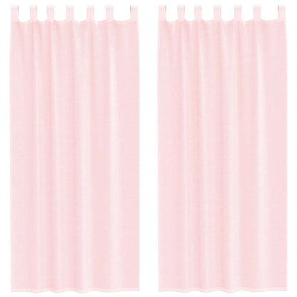 Tende in Voile con Passanti 2 pz Rosa Chiaro 140x225 cm
