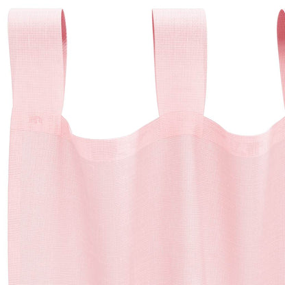 Tende in Voile con Passanti 2 pz Rosa Chiaro 140x225 cm
