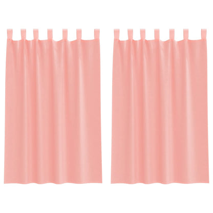 Tende in Voile con Passanti 2 pz Rosa 140x175 cm