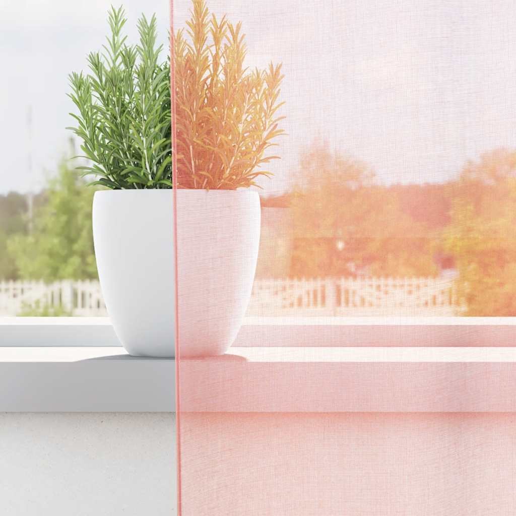 Tende in Voile con Passanti 2 pz Rosa 140x175 cm
