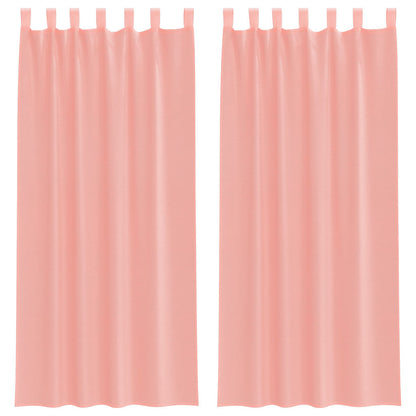 Tende in Voile con Passanti 2 pz Rosa 140x225 cm