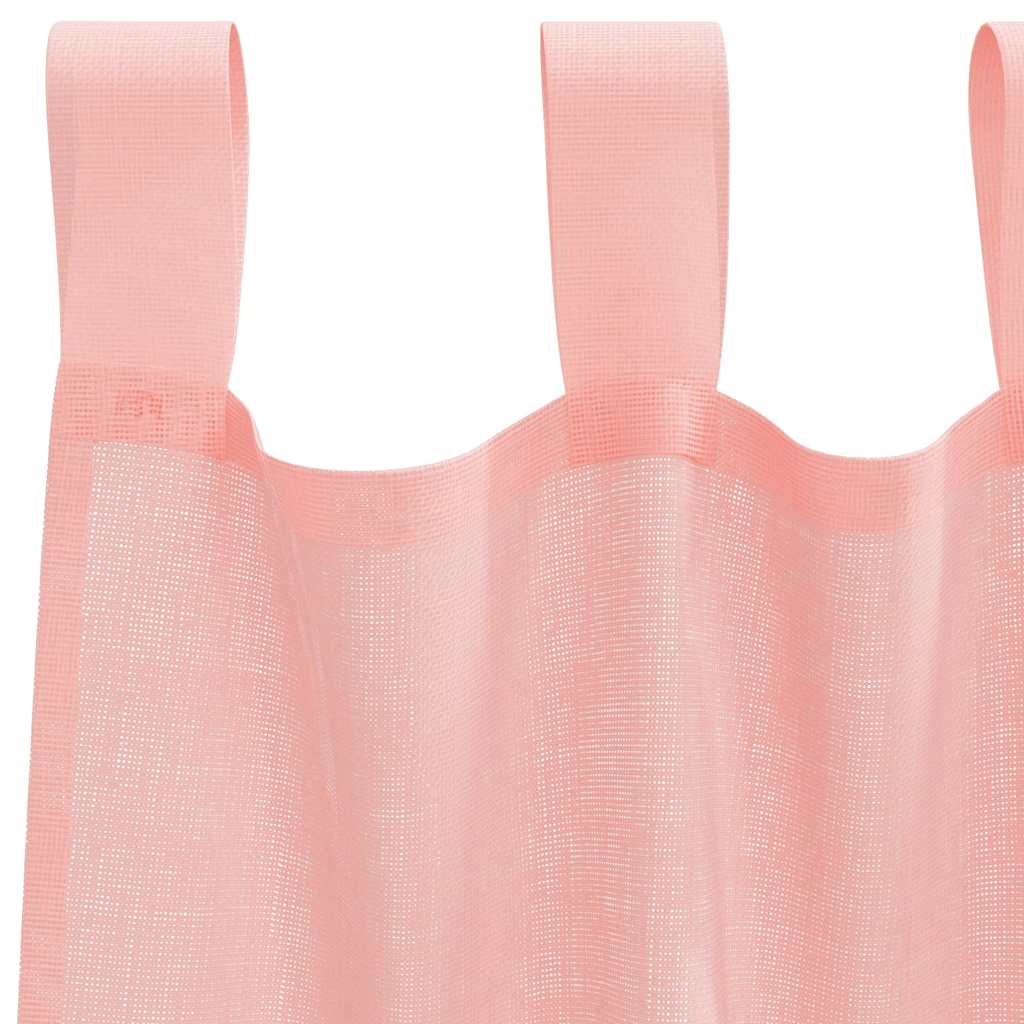 Tende in Voile con Passanti 2 pz Rosa 140x225 cm