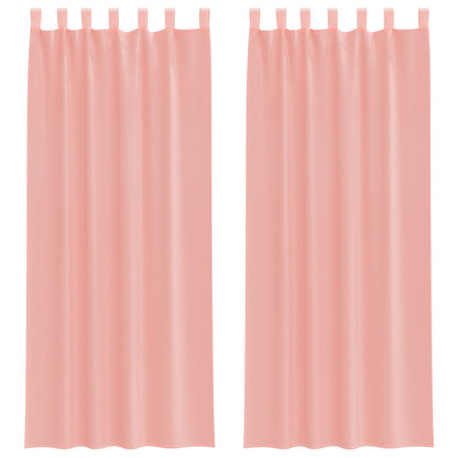 Tende in Voile con Passanti 2 pz Rosa 140x260 cm
