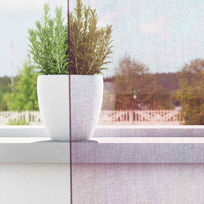 Tende in Voile con Passanti 2 pz Viola 140x140 cm