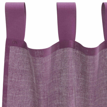 Tende in Voile con Passanti 2 pz Viola 140x140 cm