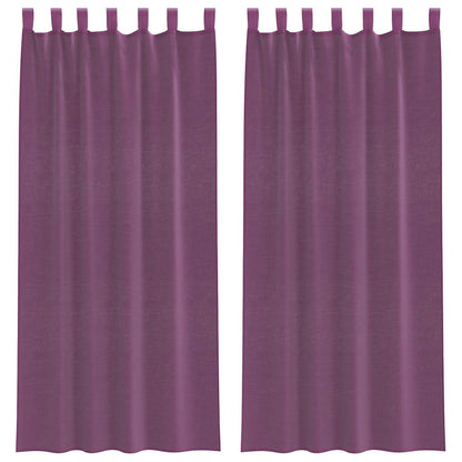 Tende in Voile con Passanti 2 pz Viola 140x245 cm