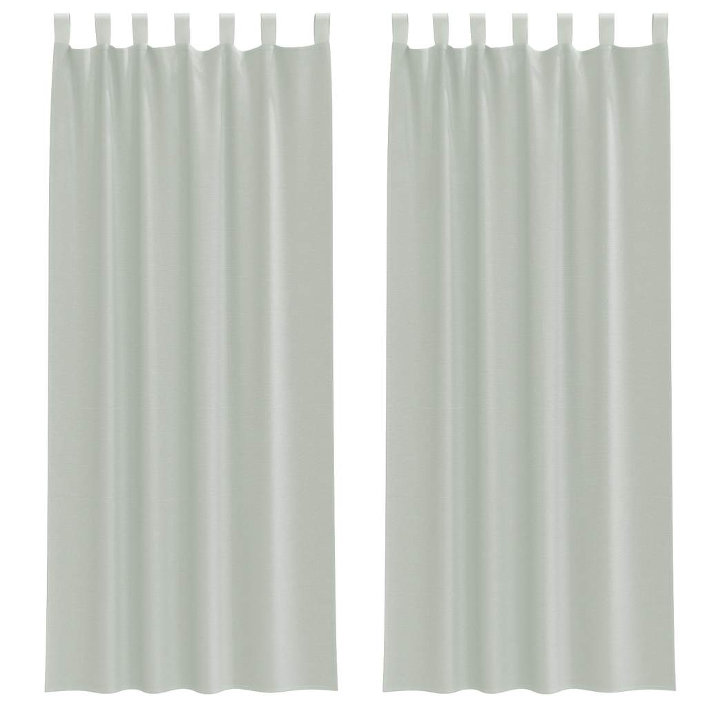 Tende in Voile con Passanti 2 pz Grigio Chiaro 140x260 cm