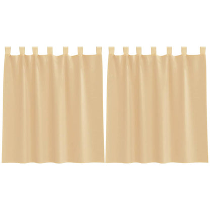 Tende in Voile con Passanti 2 pz Sabbia 140x140 cm