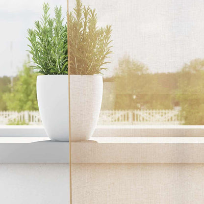 Tende in Voile con Passanti 2 pz Sabbia 140x140 cm