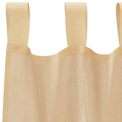 Tende in Voile con Passanti 2 pz Sabbia 140x260 cm