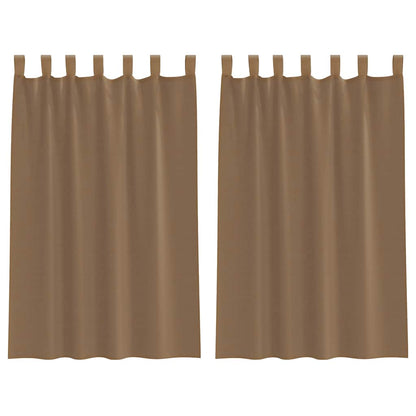 Tende in Voile con Passanti 2 pz Marrone Chiaro 140x175 cm
