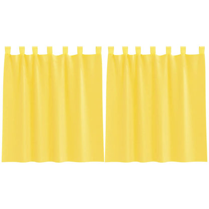 Tende in Voile con Passanti 2 pz Giallo 140x140 cm