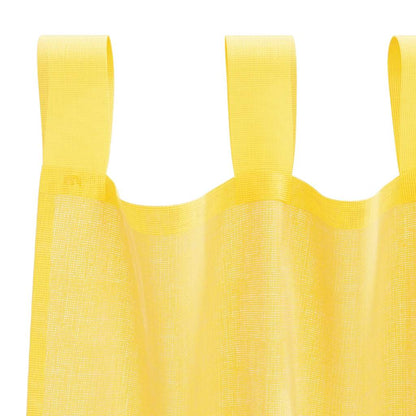 Tende in Voile con Passanti 2 pz Giallo 140x140 cm
