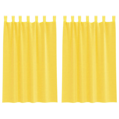 Tende in Voile con Passanti 2 pz Giallo 140x175 cm