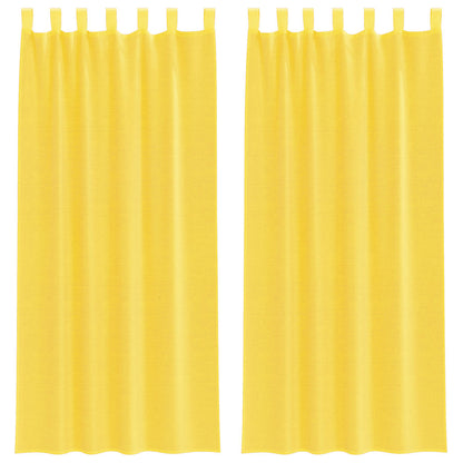 Tende in Voile con Passanti 2 pz Giallo 140x225 cm