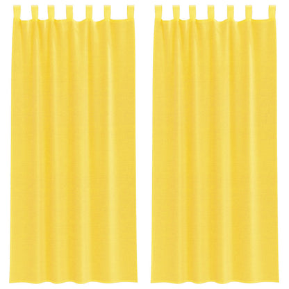 Tende in Voile con Passanti 2 pz Giallo 140x245 cm