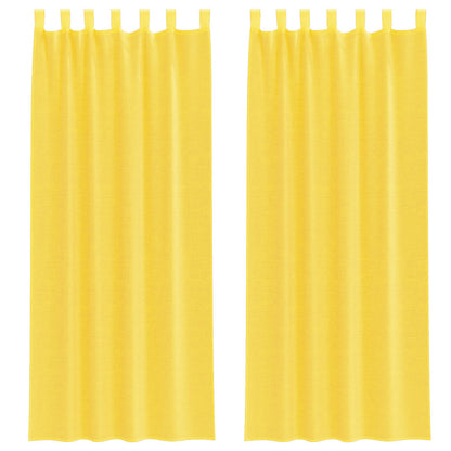 Tende in Voile con Passanti 2 pz Giallo 140x260 cm
