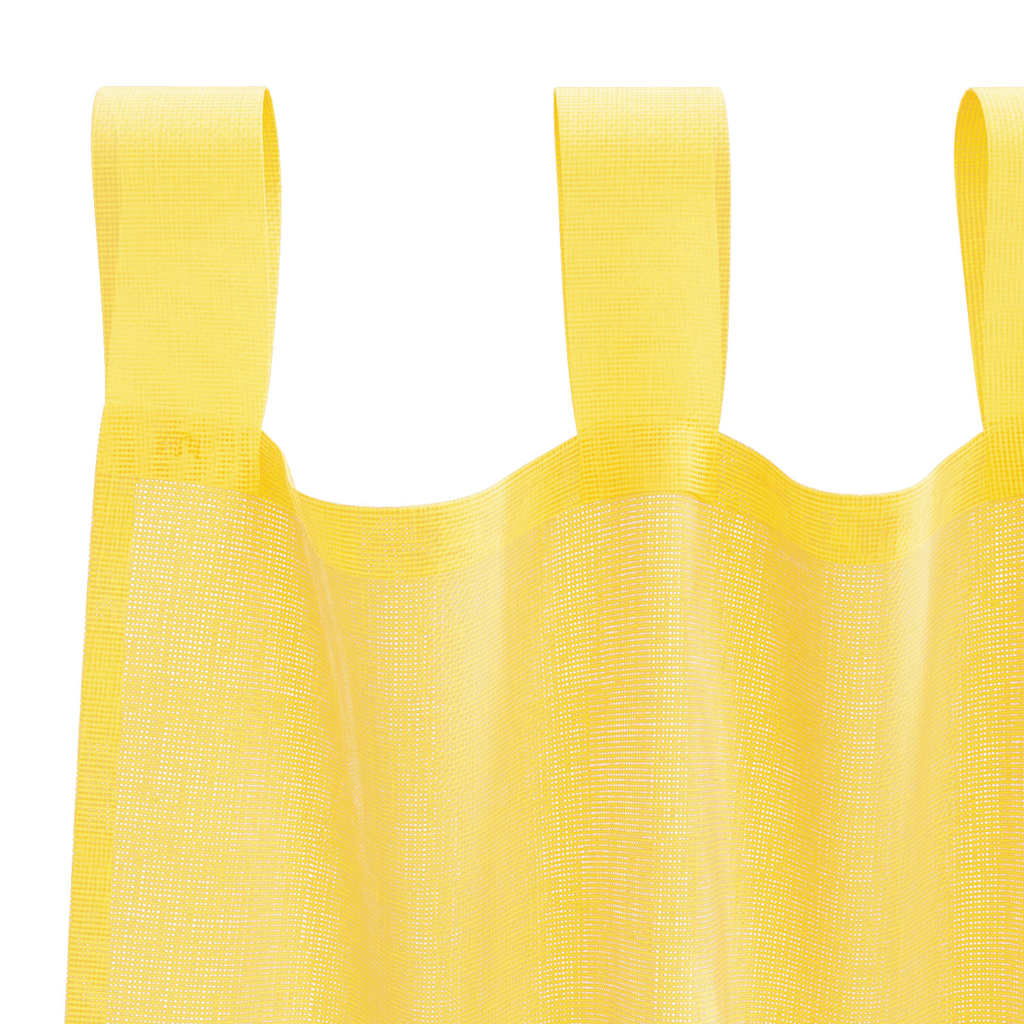 Tende in Voile con Passanti 2 pz Giallo 140x260 cm