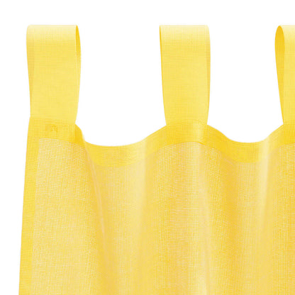 Tende in Voile con Passanti 2 pz Giallo 140x260 cm