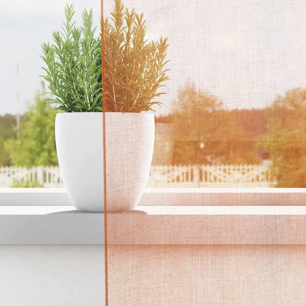 Tende in Voile con Passanti 2 pz Terracotta 140x260 cm