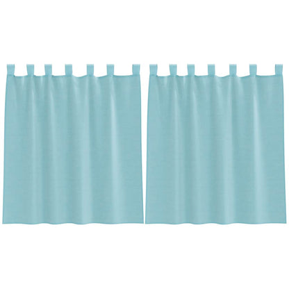 Tende in Voile con Passanti 2 pz Turchese 140x140 cm
