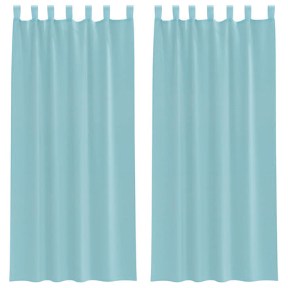 Tende in Voile con Passanti 2 pz Turchese 140x245 cm