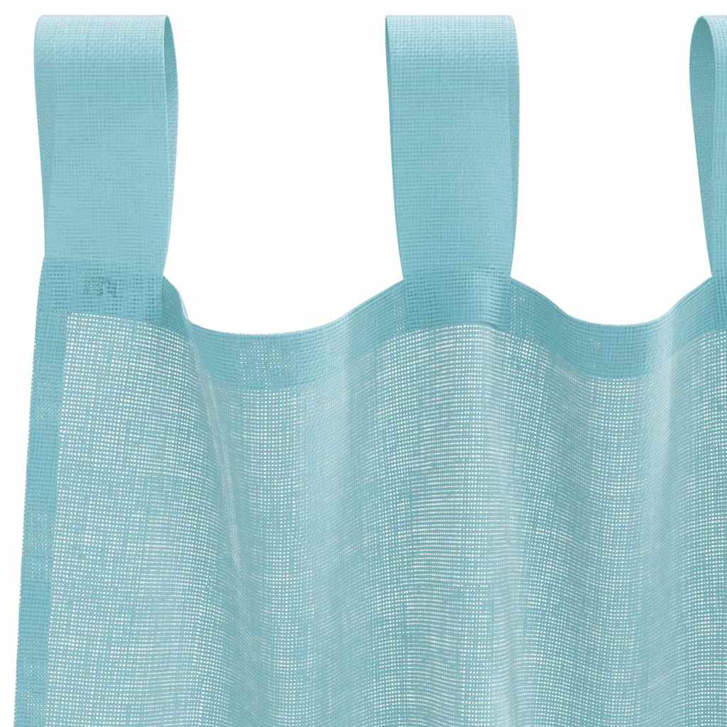 Tende in Voile con Passanti 2 pz Turchese 140x260 cm