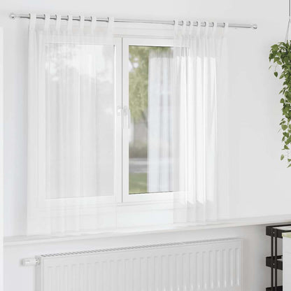 Tende in Voile con Passanti 2 pz Bianco 140x140 cm