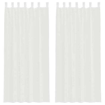 Tende in Voile con Passanti 2 pz Bianco 140x225 cm