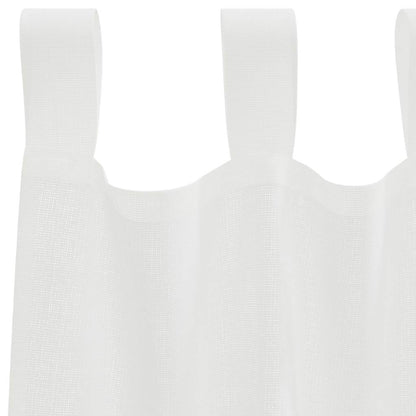 Tende in Voile con Passanti 2 pz Bianco 140x225 cm
